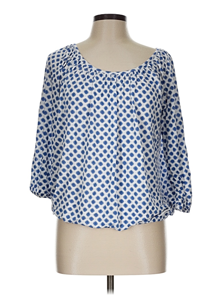 Pre-owned Michael Michael Kors 3/4 Sleeve Blouse In Blue