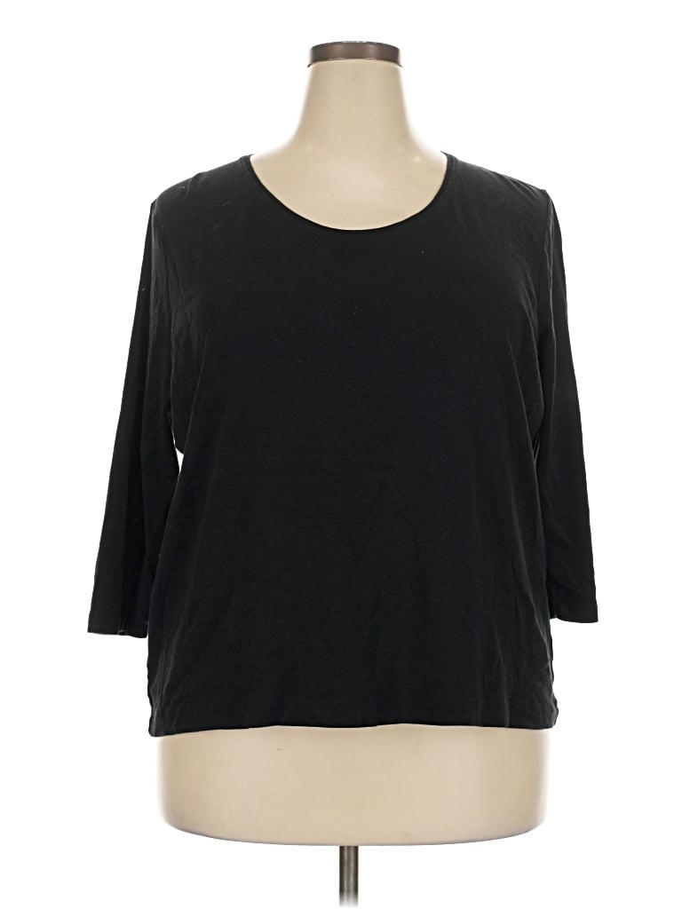 Pre-owned Talbots Outlet 3/4 Sleeve T-shirt In Black
