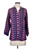 Escapada 100% Rayon Print Blue 3/4 Sleeve Button-Down Shirt Size S - photo 1