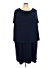Woman Within Solid Blue Casual Dress Size 26 (2X) - photo 1