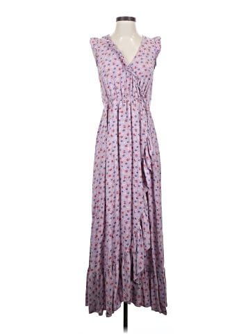 Madewell Ruffle-Edged Wrap Maxi Dress in Prairie Posies (view 1)