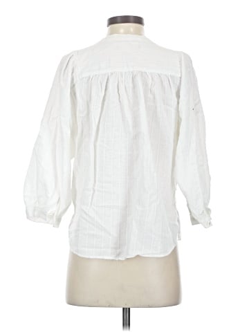 Madewell Shimmer Stripe Peasant Top (view 2)