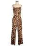wild meadow Animal Print Brown Jumpsuit Size L - photo 1