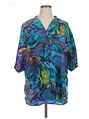 Linda Allard Ellen Tracy Short Sleeve Silk Top (view 1)