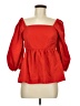 Free Assembly 100% Recycled Polyester Red 3/4 Sleeve Blouse Size M - photo 1