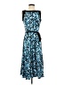 Perceptions Print Blue Cocktail Dress Size S - photo 1