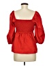 Free Assembly 100% Recycled Polyester Red 3/4 Sleeve Blouse Size M - photo 2