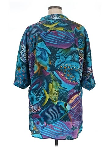 Linda Allard Ellen Tracy Short Sleeve Silk Top (view 2)