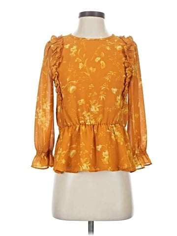 Madewell Ruffle-Shoulder Peplum Top in Tonal Botanical (view 1)