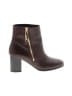 Burberry Burgundy Leather Ankle Boots Size 7 - photo 1