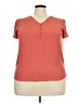 Ann Taylor LOFT 100% Polyester Orange Short Sleeve Henley Size XXL Petite - photo 1