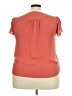 Ann Taylor LOFT 100% Polyester Orange Short Sleeve Henley Size XXL Petite - photo 2