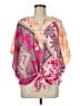 Chico's 100% Polyester Pink Short Sleeve Blouse Size Med Petite (1) - photo 1