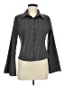 Unbranded 100% Polyester Stripes Gray Long Sleeve Blouse Size L - photo 1
