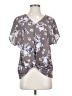 West Kei 100% Polyester Gray Short Sleeve Blouse Size S - photo 1