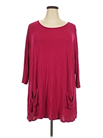 LOGO by Lori Goldstein 3/4 Sleeve Top (view 1)