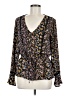 Lily White 100% Polyester Black Long Sleeve Blouse Size M - photo 1