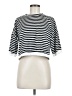 Twelfth Love Stripes Black Silver Short Sleeve Top Size M - photo 1
