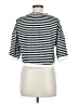 Twelfth Love Stripes Black Silver Short Sleeve Top Size M - photo 2
