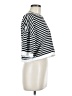 Twelfth Love Stripes Black Silver Short Sleeve Top Size M - photo 4