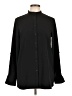 Lands' End 100% Polyester Solid Black Long Sleeve Blouse Size 10 - photo 1