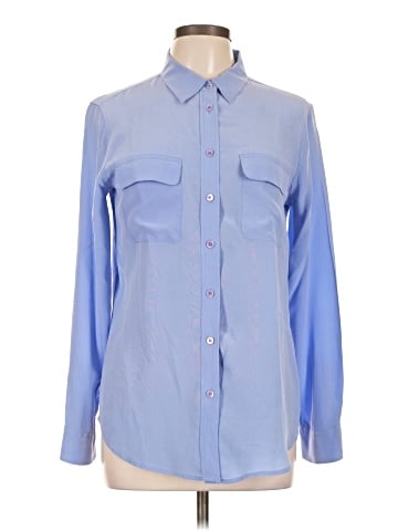 Equipment Long Sleeve Silk Top (view 1)