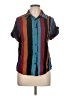 Shein Color Block Teal Short Sleeve Blouse Size L - photo 1