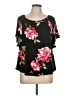 E. Luna Black Short Sleeve Blouse Size L - photo 1