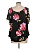 E. Luna Black Short Sleeve Blouse Size L - photo 2