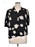 T Tahari 100% Polyester Floral Black Short Sleeve Blouse Size XL - photo 1