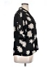 T Tahari 100% Polyester Floral Black Short Sleeve Blouse Size XL - photo 4