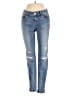 White House Black Market Hearts Blue Jeans Size 0 Petite - photo 1
