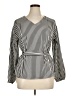 Unbranded 100% Polyester Stripes Black Long Sleeve Blouse Size XL - photo 1