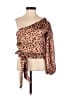 Express 100% Polyester Brown 3/4 Sleeve Blouse Size XS - photo 1