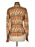 Worth 100% Silk Print Brown Long Sleeve Silk Top Size 6 - photo 2