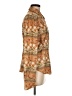 Worth 100% Silk Print Brown Long Sleeve Silk Top Size 6 - photo 4