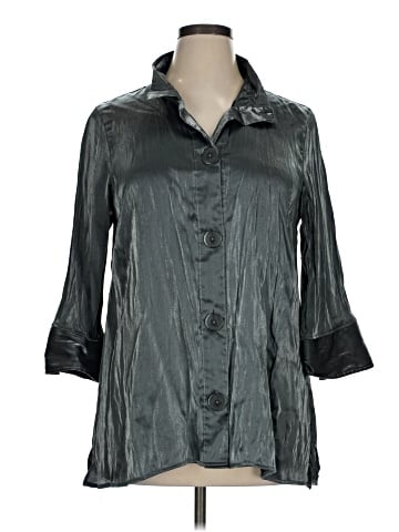 Ali Miles 3/4 Sleeve Button-Down Shirt (view 1)