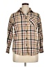Shein Plaid Tan Long Sleeve Blouse Size 14 - photo 1