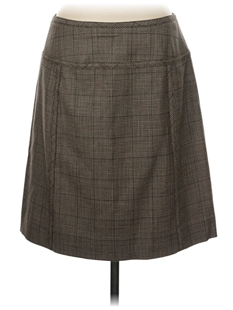 Pre-owned Ak Anne Klein Wool Skirt In Brown