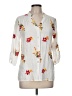 Kindred 100% Polyester Floral White 3/4 Sleeve Blouse Size M - photo 1