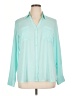 Express 100% Polyester Color Block Teal 3/4 Sleeve Blouse Size XL - photo 1