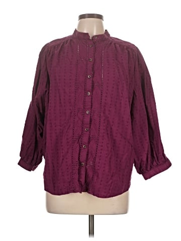 Pilcro by Anthropologie 3/4 Sleeve Button-Down Shirt (view 1)