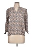Rose & Thyme 100% Rayon Tan 3/4 Sleeve Blouse Size L - photo 1