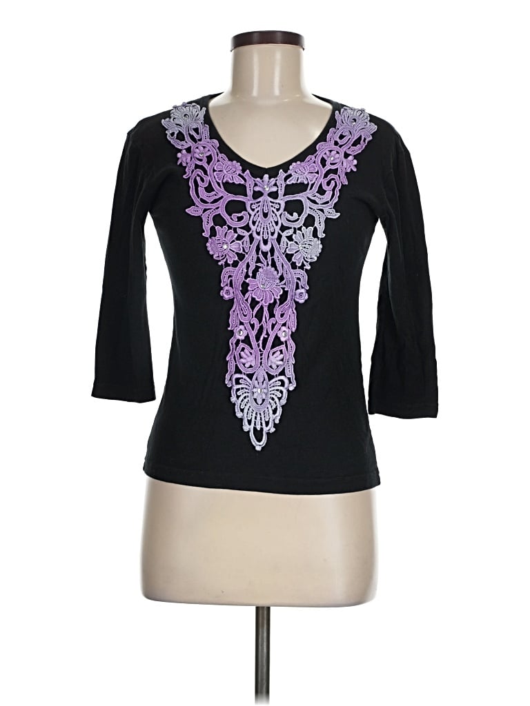 Pre-owned Assorted Brands 3/4 Sleeve T-shirt In Purple