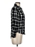 dalia 100% Rayon Plaid Black 3/4 Sleeve Button-Down Shirt Size M - photo 4