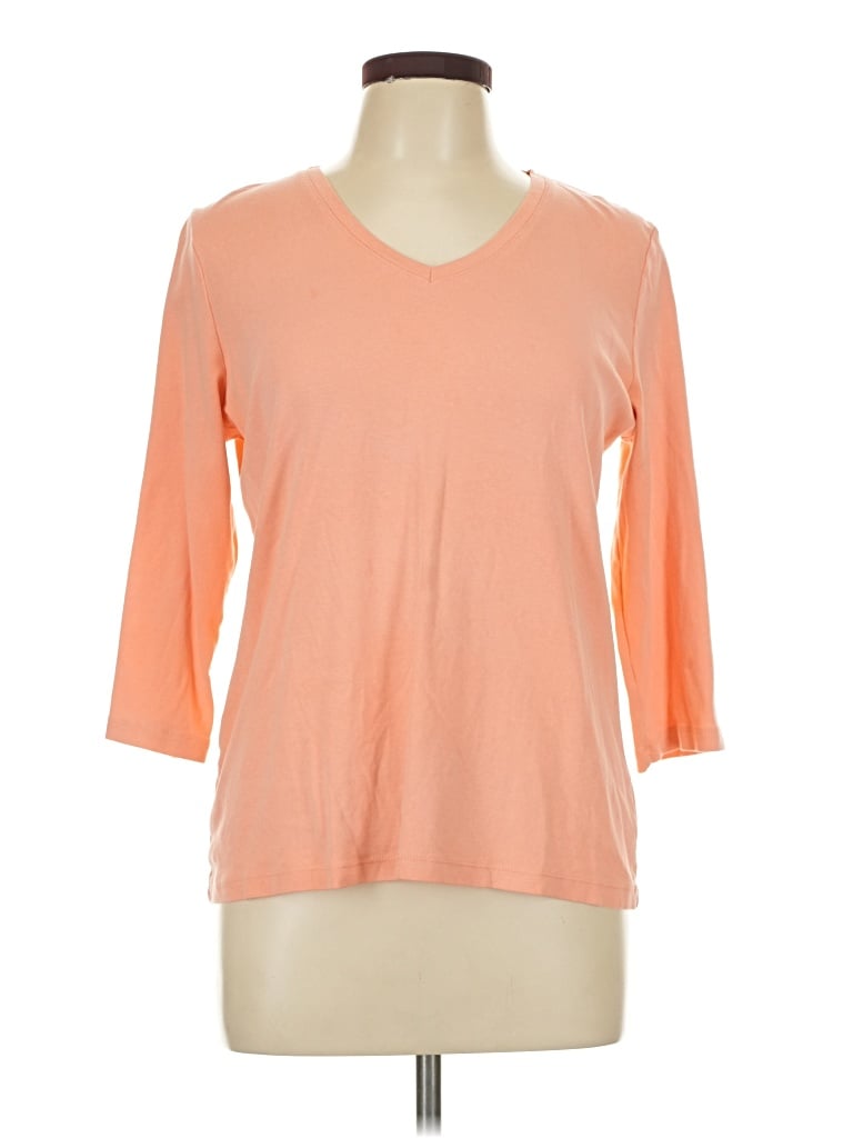 Pre-owned St. John's Bay 3/4 Sleeve T-shirt In Orange