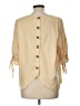 Shein Stripes Yellow 3/4 Sleeve Blouse Size 12 - photo 2