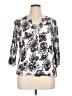 Monday Fun 100% Rayon Floral Silver 3/4 Sleeve Blouse Size 1X - photo 1