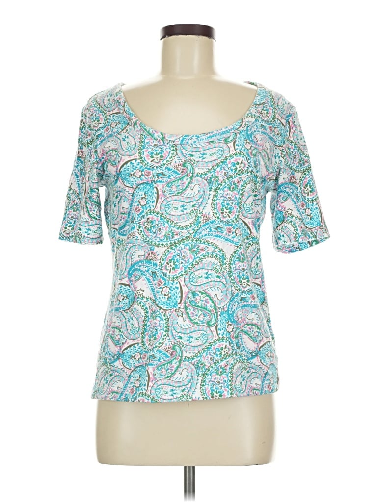 Pre-owned Talbots Outlet 3/4 Sleeve T-shirt In Teal