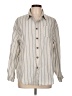 HOTOUCH Stripes Ivory Long Sleeve Button-Down Shirt Size L - photo 1